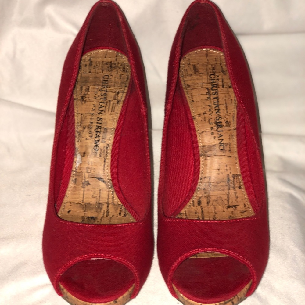 christian siriano Red Size 6.5 Peep Toe Stilettos